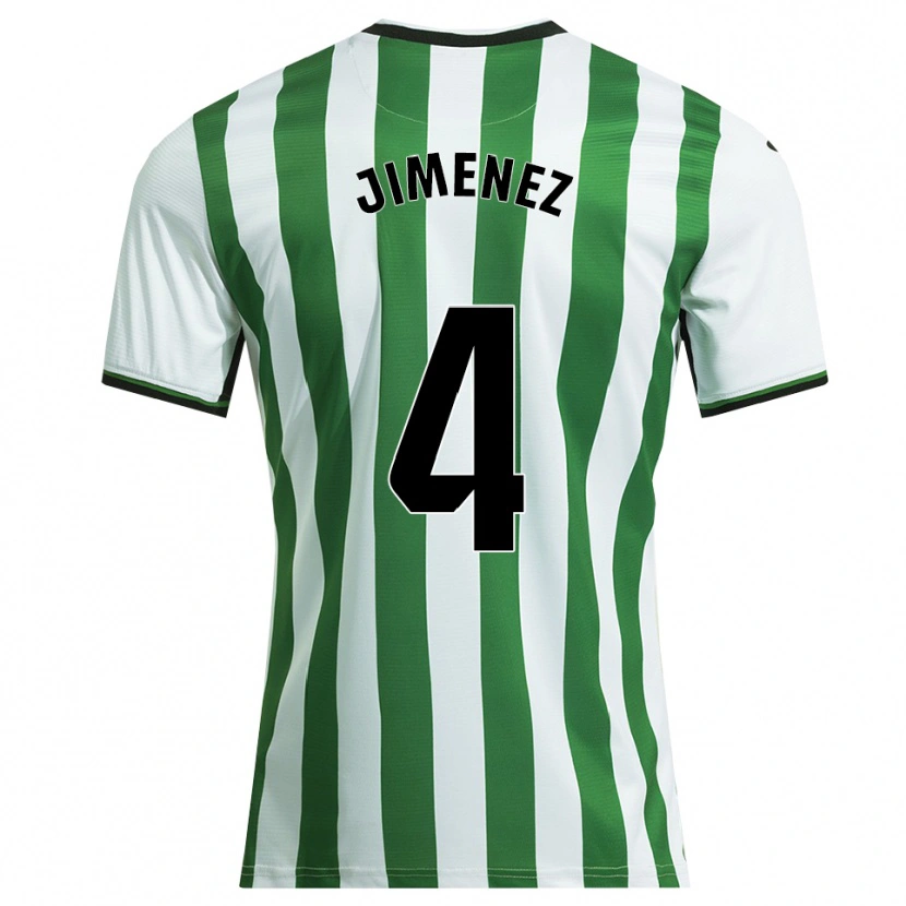Danxen Bambino Maglia Álex Jiménez #4 Bianco Verde Kit Gara Home 2025/26 Maglietta