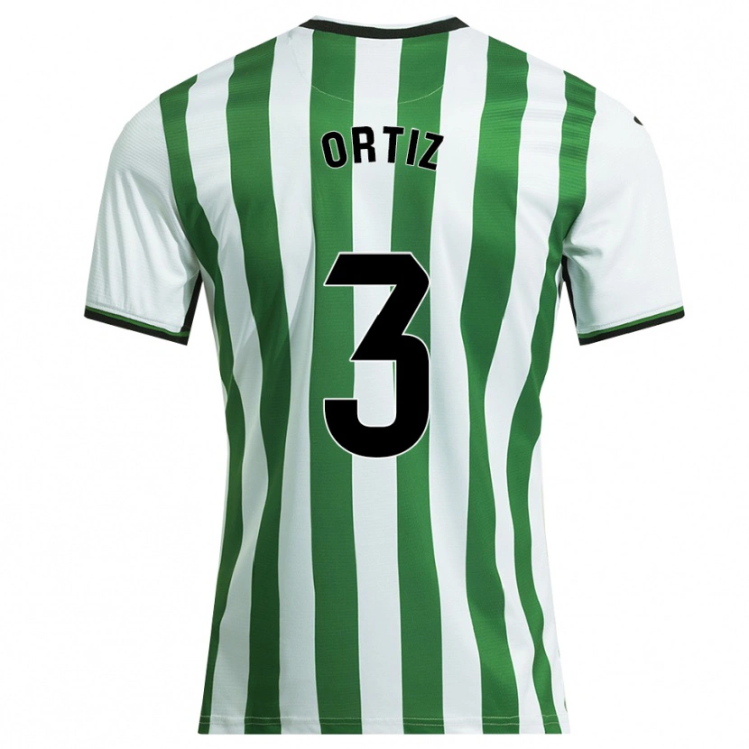 Danxen Bambino Maglia Josema Ortiz #3 Bianco Verde Kit Gara Home 2025/26 Maglietta
