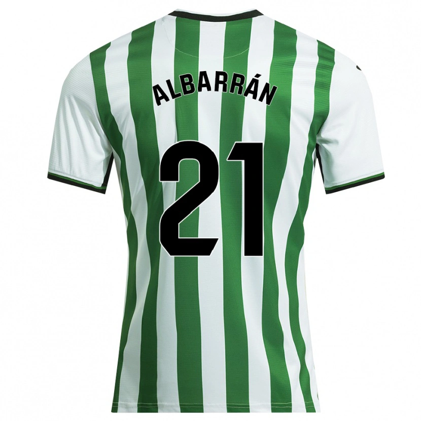 Danxen Bambino Maglia Carlos Albarrán #21 Bianco Verde Kit Gara Home 2025/26 Maglietta