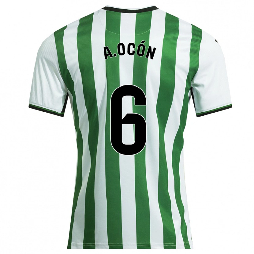 Danxen Bambino Maglia Ana Belén Ocón López #6 Bianco Verde Kit Gara Home 2025/26 Maglietta