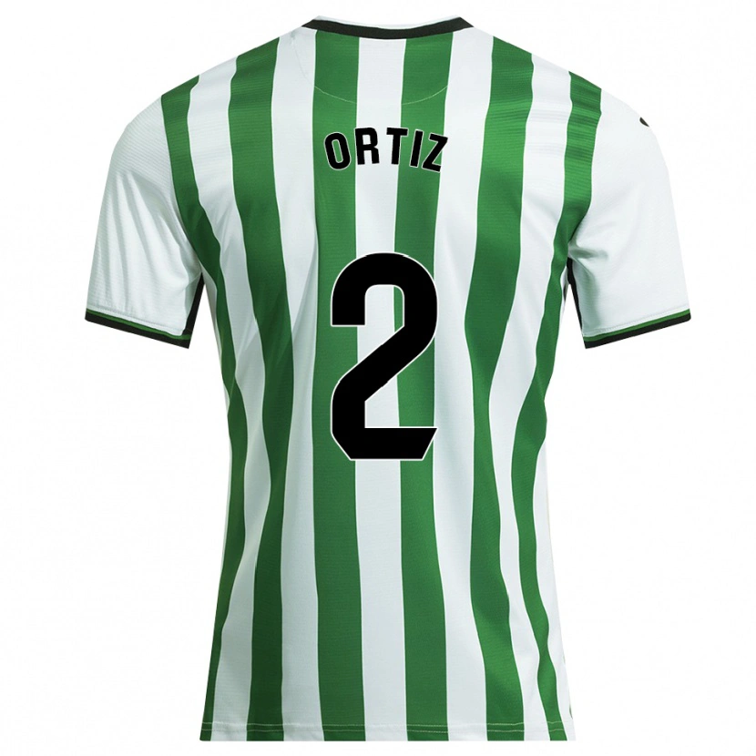 Danxen Bambino Maglia Pedro Ortiz #2 Bianco Verde Kit Gara Home 2025/26 Maglietta