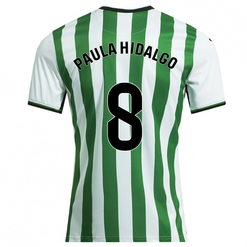 Danxen Bambino Maglia Paula Hidalgo Gutiérrez #8 Bianco Verde Kit Gara Home 2025/26 Maglietta