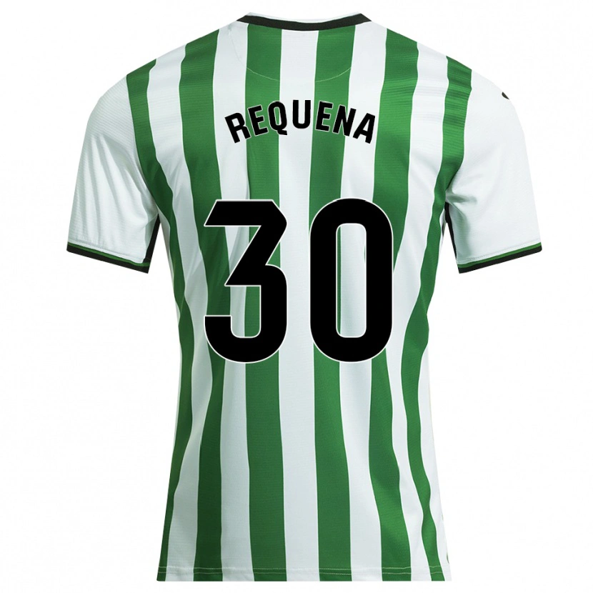 Danxen Bambino Maglia Dani Requena #30 Bianco Verde Kit Gara Home 2025/26 Maglietta