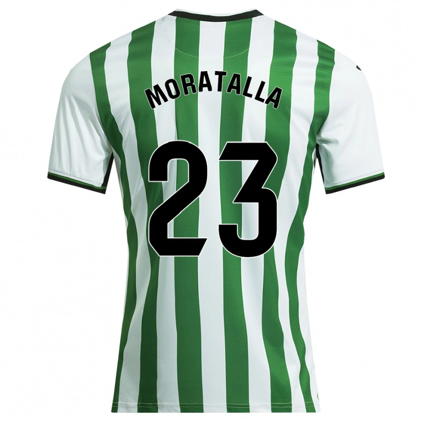 Danxen Bambino Maglia Gonzalo Moratalla #23 Bianco Verde Kit Gara Home 2025/26 Maglietta