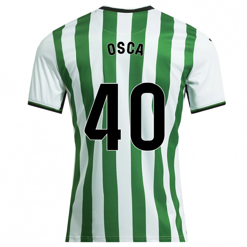 Danxen Bambino Maglia Cristian Osca #40 Bianco Verde Kit Gara Home 2025/26 Maglietta