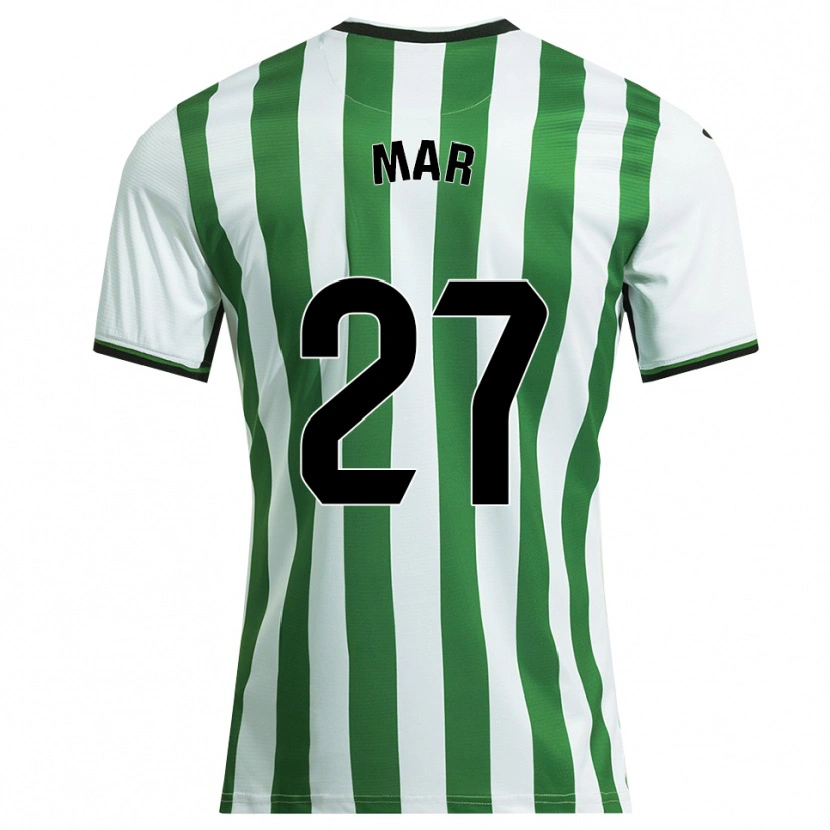 Danxen Bambino Maglia Mar Gómez Orzaez #27 Bianco Verde Kit Gara Home 2025/26 Maglietta
