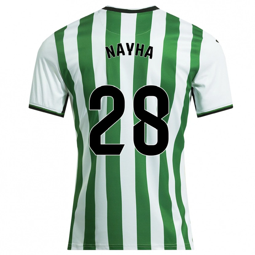 Danxen Bambino Maglia Nayha Torrejón Moreno #28 Bianco Verde Kit Gara Home 2025/26 Maglietta