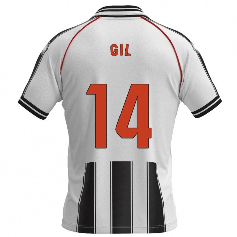 Danxen Bambino Maglia Óscar Gil #14 Bianco Nero Kit Gara Home 2025/26 Maglietta