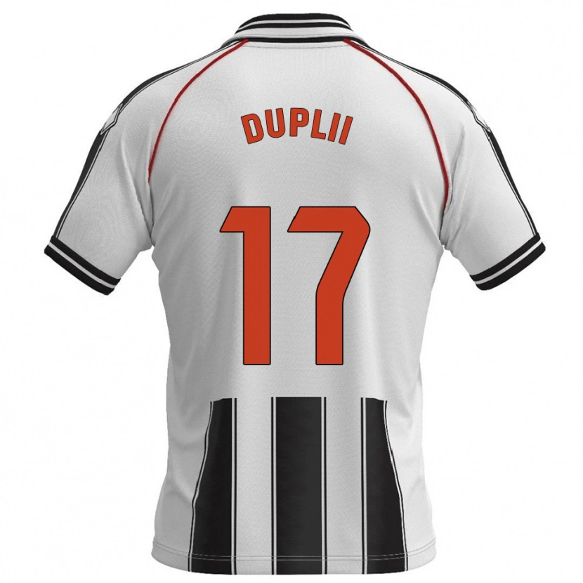 Danxen Bambino Maglia Daniil Duplii #17 Bianco Nero Kit Gara Home 2025/26 Maglietta