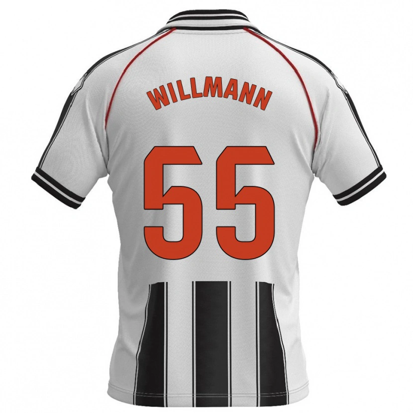 Danxen Bambino Maglia Michal Willmann #55 Bianco Nero Kit Gara Home 2025/26 Maglietta