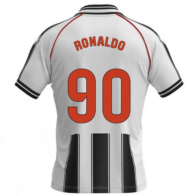 Danxen Bambino Maglia Ronaldo #90 Bianco Nero Kit Gara Home 2025/26 Maglietta
