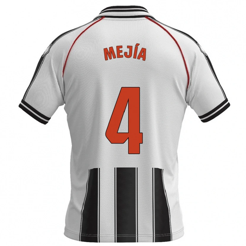 Danxen Bambino Maglia Jordan Mejía #4 Bianco Nero Kit Gara Home 2025/26 Maglietta