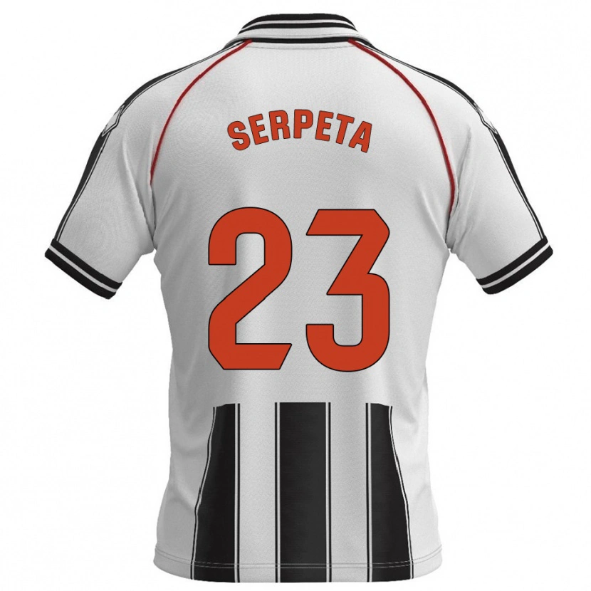 Danxen Bambino Maglia Serpeta #23 Bianco Nero Kit Gara Home 2025/26 Maglietta