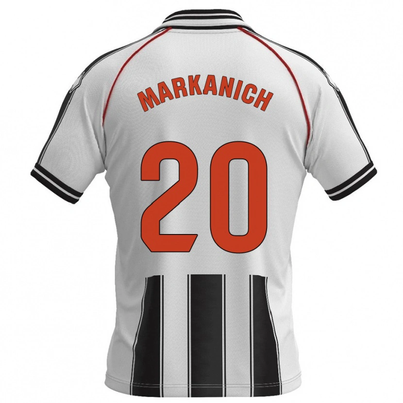 Danxen Bambino Maglia Nick Markanich #20 Bianco Nero Kit Gara Home 2025/26 Maglietta