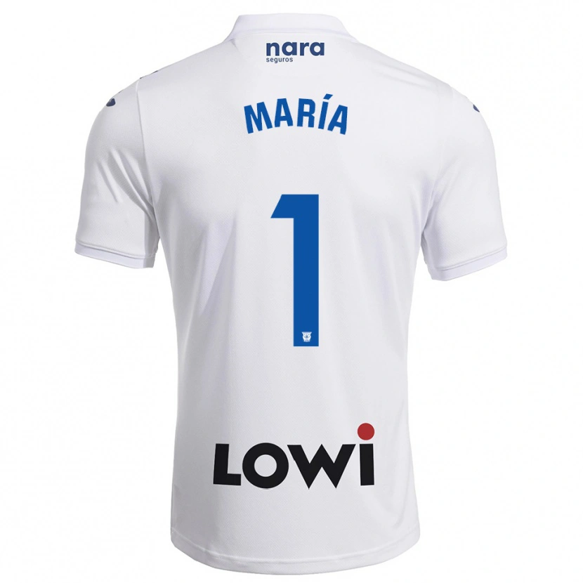 Danxen Bambino Maglia María Hernández #1 Bianco Blu Scuro Kit Gara Home 2025/26 Maglietta