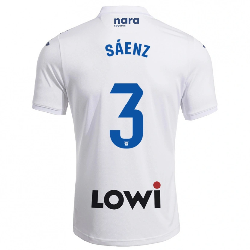 Danxen Bambino Maglia Jorge Sáenz #3 Bianco Blu Scuro Kit Gara Home 2025/26 Maglietta