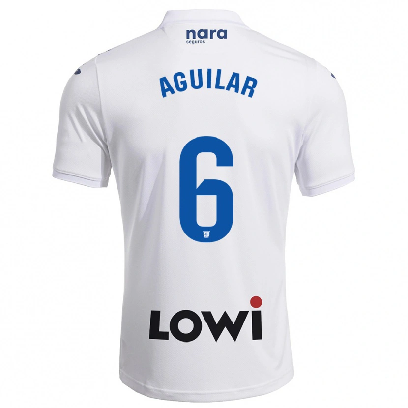 Danxen Bambino Maglia Lalo Aguilar #6 Bianco Blu Scuro Kit Gara Home 2025/26 Maglietta