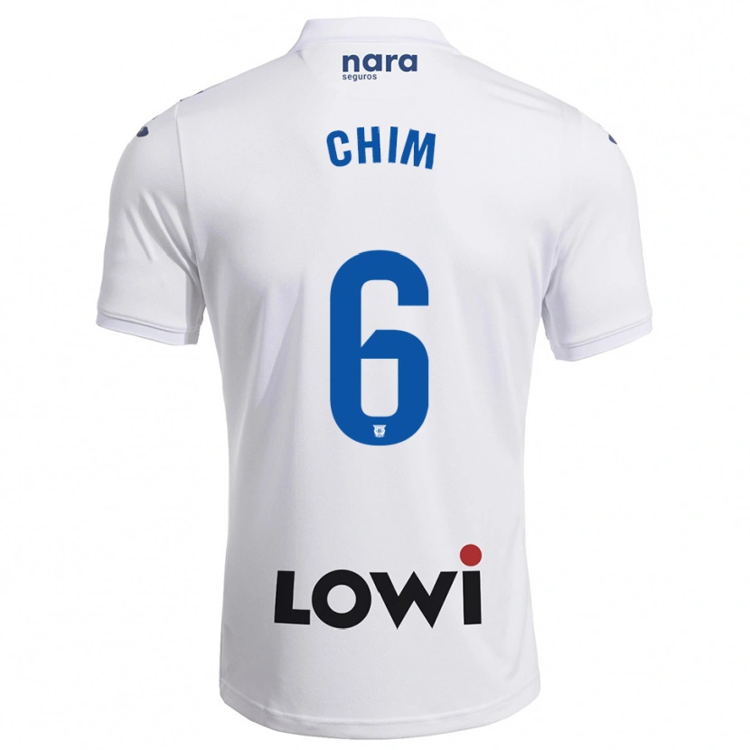 Danxen Bambino Maglia Adrian Chim #6 Bianco Blu Scuro Kit Gara Home 2025/26 Maglietta