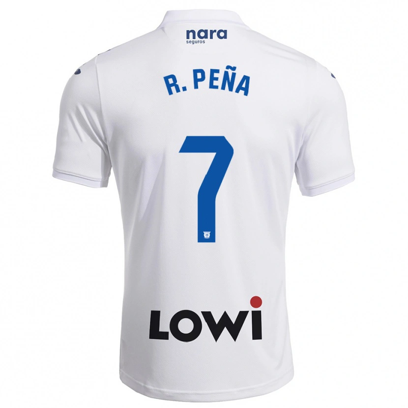 Danxen Bambino Maglia Rubén Peña #7 Bianco Blu Scuro Kit Gara Home 2025/26 Maglietta