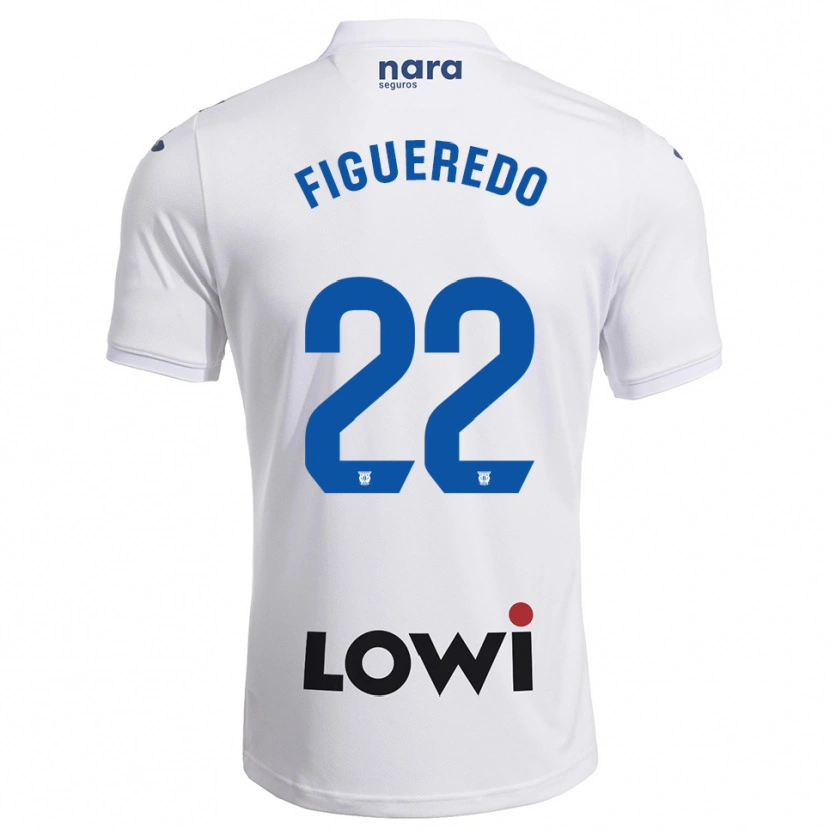 Danxen Bambino Maglia Sebastián Figueredo #22 Bianco Blu Scuro Kit Gara Home 2025/26 Maglietta