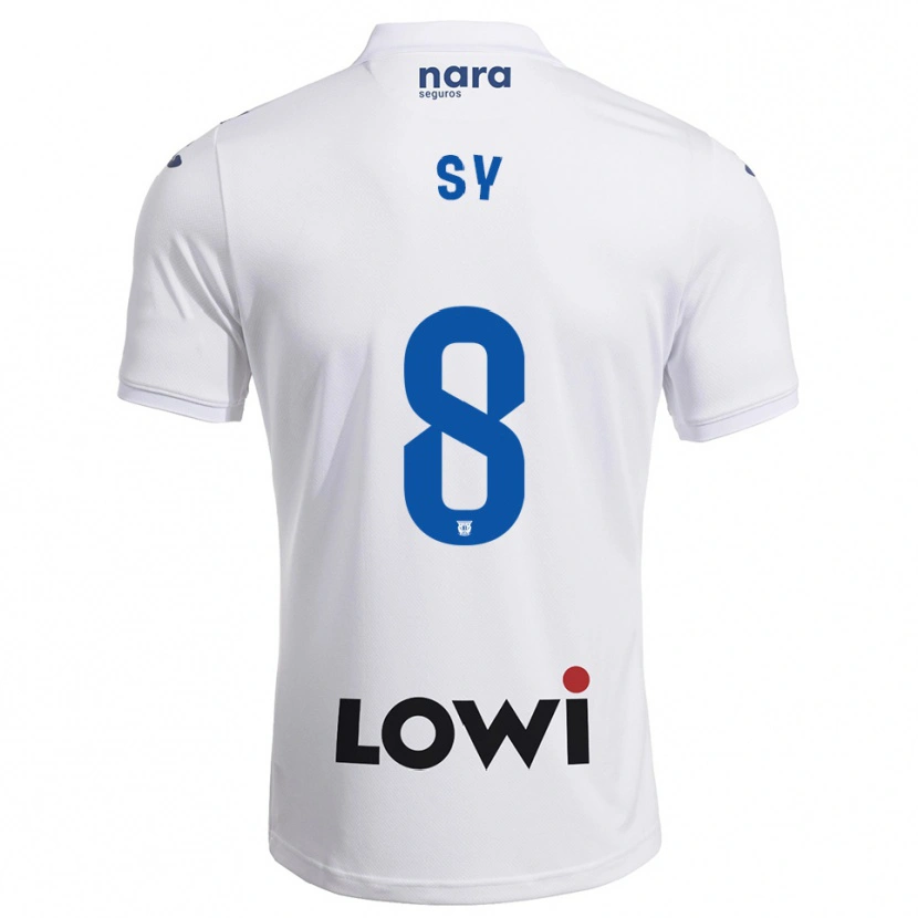 Danxen Bambino Maglia Ablaye Sy #8 Bianco Blu Scuro Kit Gara Home 2025/26 Maglietta