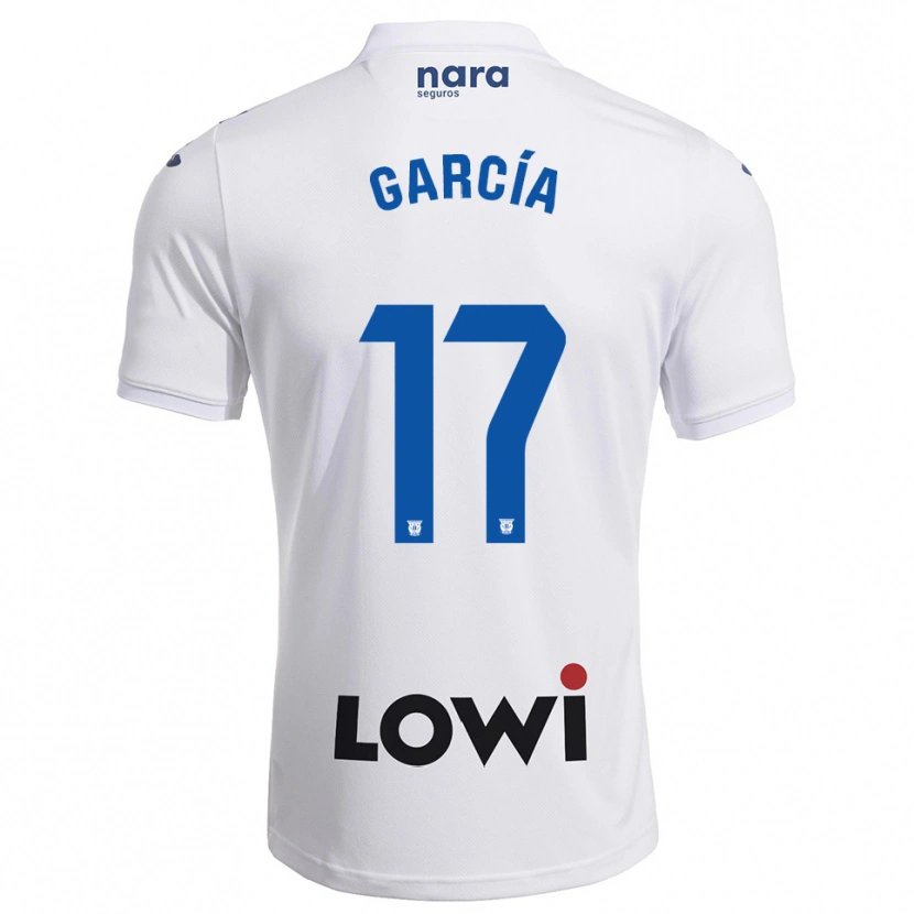 Danxen Bambino Maglia Naim García #17 Bianco Blu Scuro Kit Gara Home 2025/26 Maglietta
