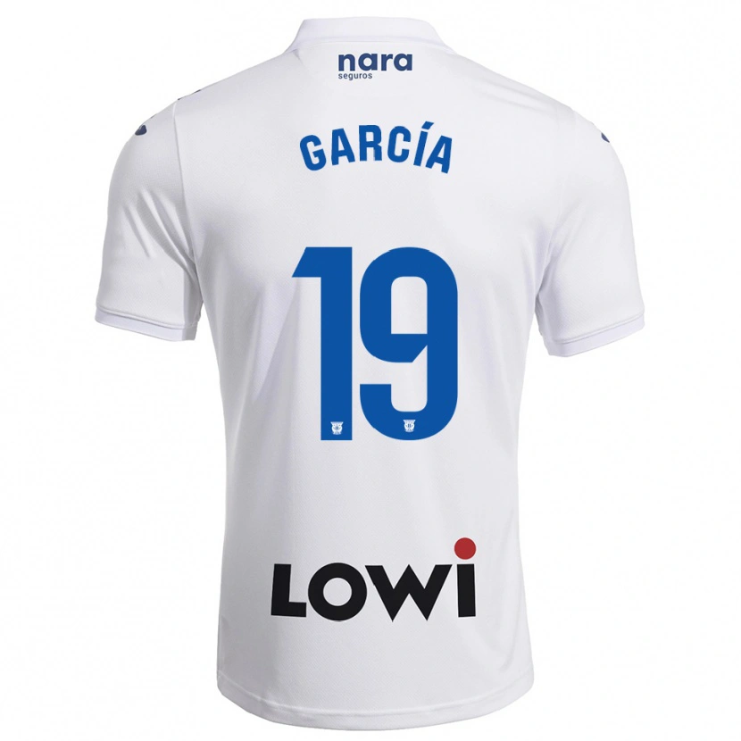 Danxen Bambino Maglia Diego García #19 Bianco Blu Scuro Kit Gara Home 2025/26 Maglietta