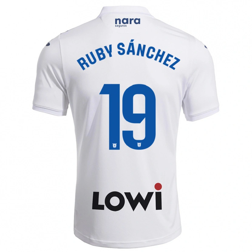 Danxen Bambino Maglia Ruby Sánchez #19 Bianco Blu Scuro Kit Gara Home 2025/26 Maglietta