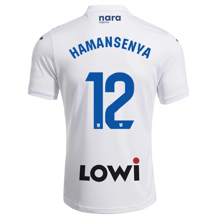 Danxen Bambino Maglia David Hamansenya #12 Bianco Blu Scuro Kit Gara Home 2025/26 Maglietta