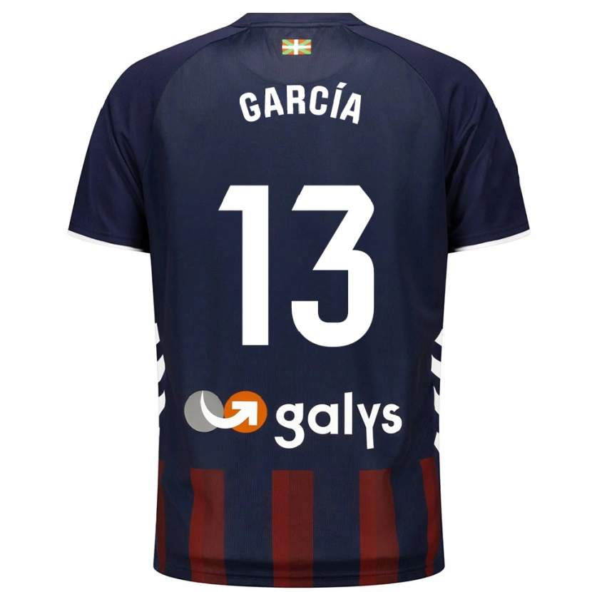 Danxen Bambino Maglia Jon García #13 Blu Scuro Rosso Kit Gara Home 2025/26 Maglietta