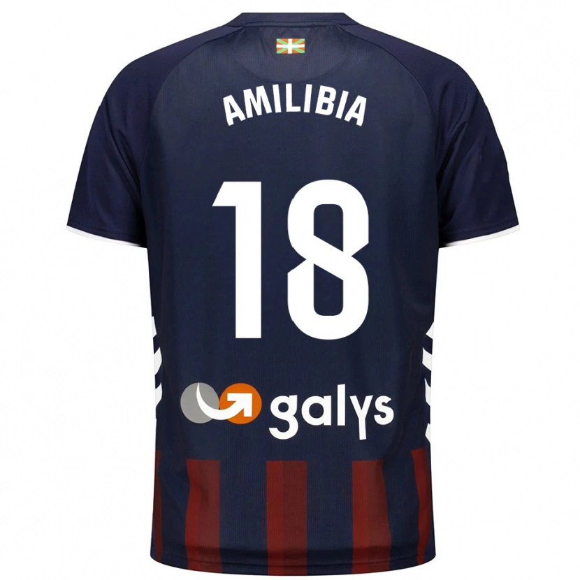 Danxen Bambino Maglia Anartz Amilibia #18 Blu Scuro Rosso Kit Gara Home 2025/26 Maglietta