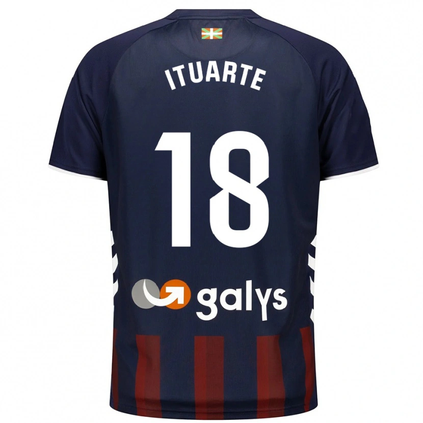 Danxen Bambino Maglia Joseba Ituarte #18 Blu Scuro Rosso Kit Gara Home 2025/26 Maglietta