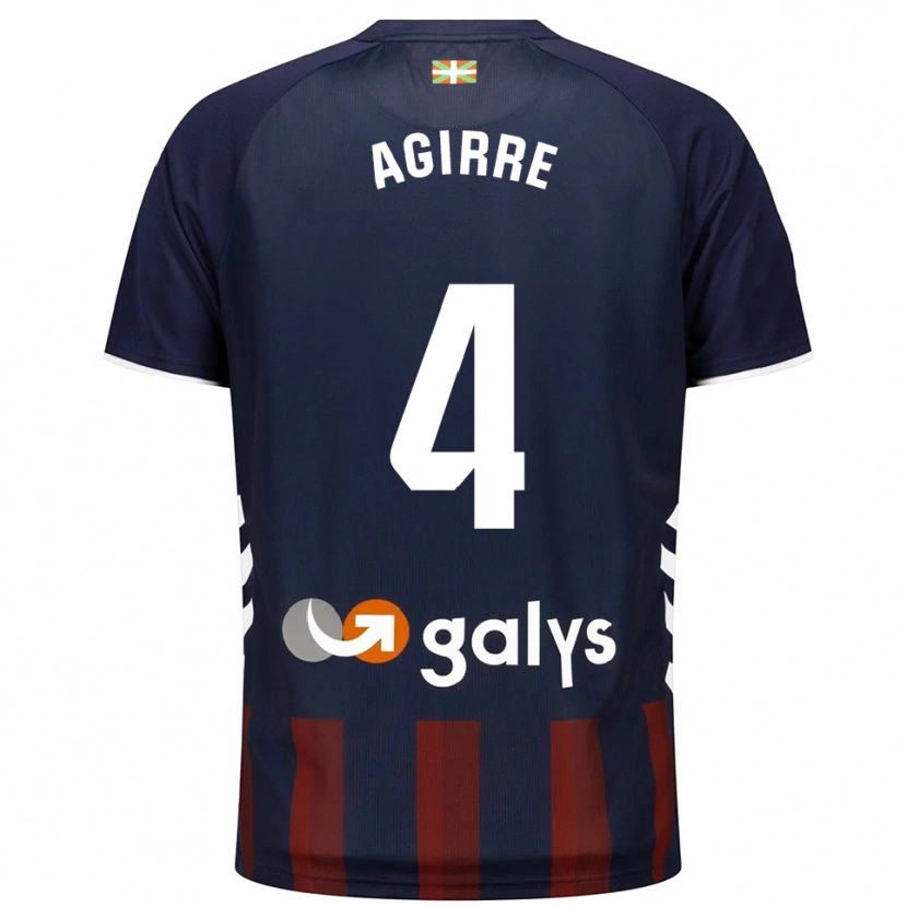 Danxen Bambino Maglia Julen Agirre #4 Blu Scuro Rosso Kit Gara Home 2025/26 Maglietta