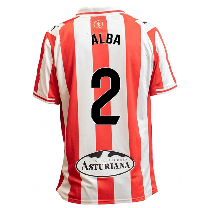 Danxen Bambino Maglia Alba Fernandez García #2 Bianco Rosso Kit Gara Home 2025/26 Maglietta