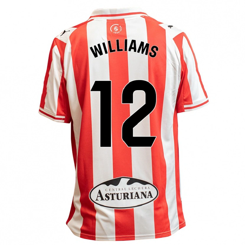 Danxen Bambino Maglia Aaron Williams #12 Bianco Rosso Kit Gara Home 2025/26 Maglietta
