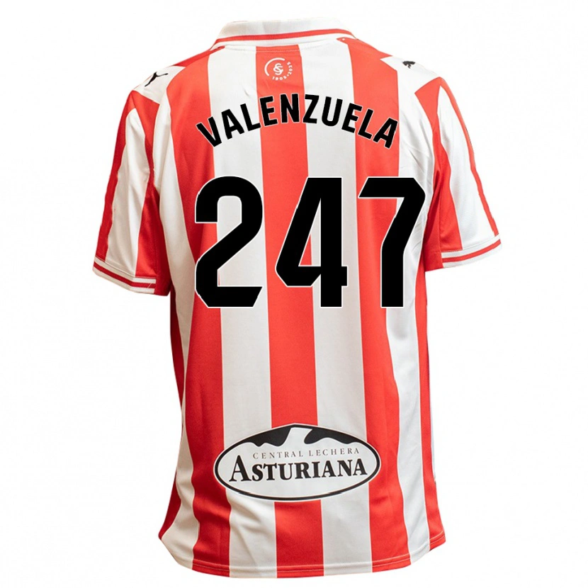 Danxen Bambino Maglia Sebastián Valenzuela #247 Bianco Rosso Kit Gara Home 2025/26 Maglietta