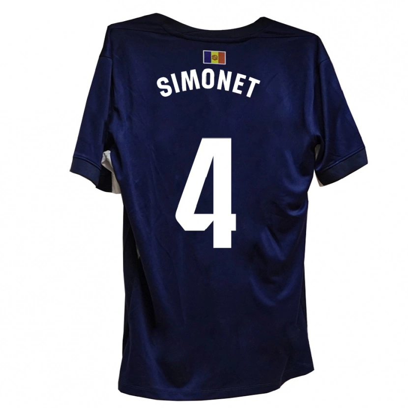 Danxen Bambino Maglia Pere Simonet #4 Blu Navy Bianco Kit Gara Home 2025/26 Maglietta