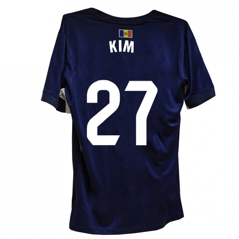 Danxen Bambino Maglia Min-Su Kim #27 Blu Navy Bianco Kit Gara Home 2025/26 Maglietta