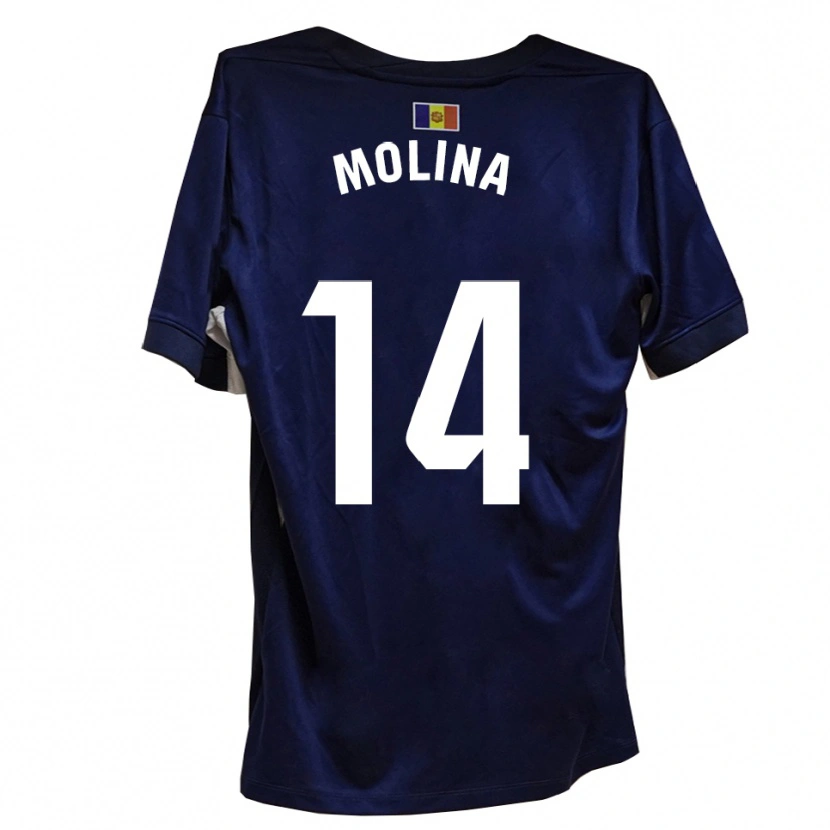 Danxen Bambino Maglia Sergio Molina #14 Blu Navy Bianco Kit Gara Home 2025/26 Maglietta