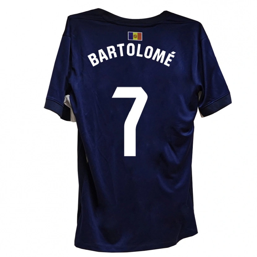 Danxen Bambino Maglia Luis Bartolomé #7 Blu Navy Bianco Kit Gara Home 2025/26 Maglietta