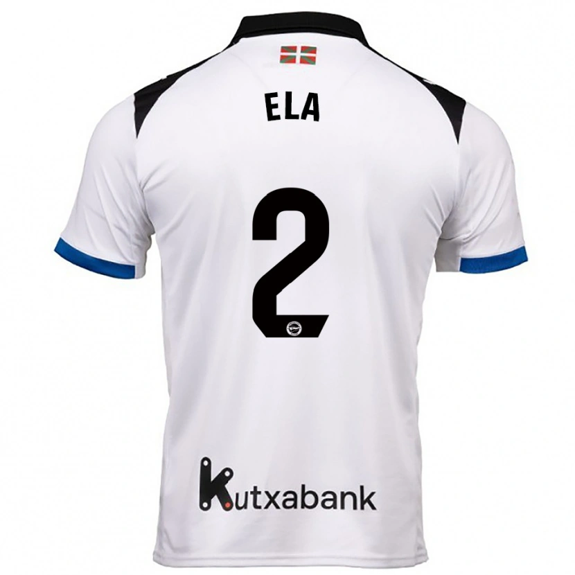 Danxen Bambino Maglia Noé Ela #2 Bianco Blu Kit Gara Away 2025/26 Maglietta