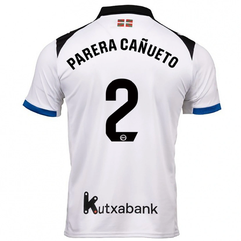 Danxen Bambino Maglia Laia Parera Cañueto #2 Bianco Blu Kit Gara Away 2025/26 Maglietta
