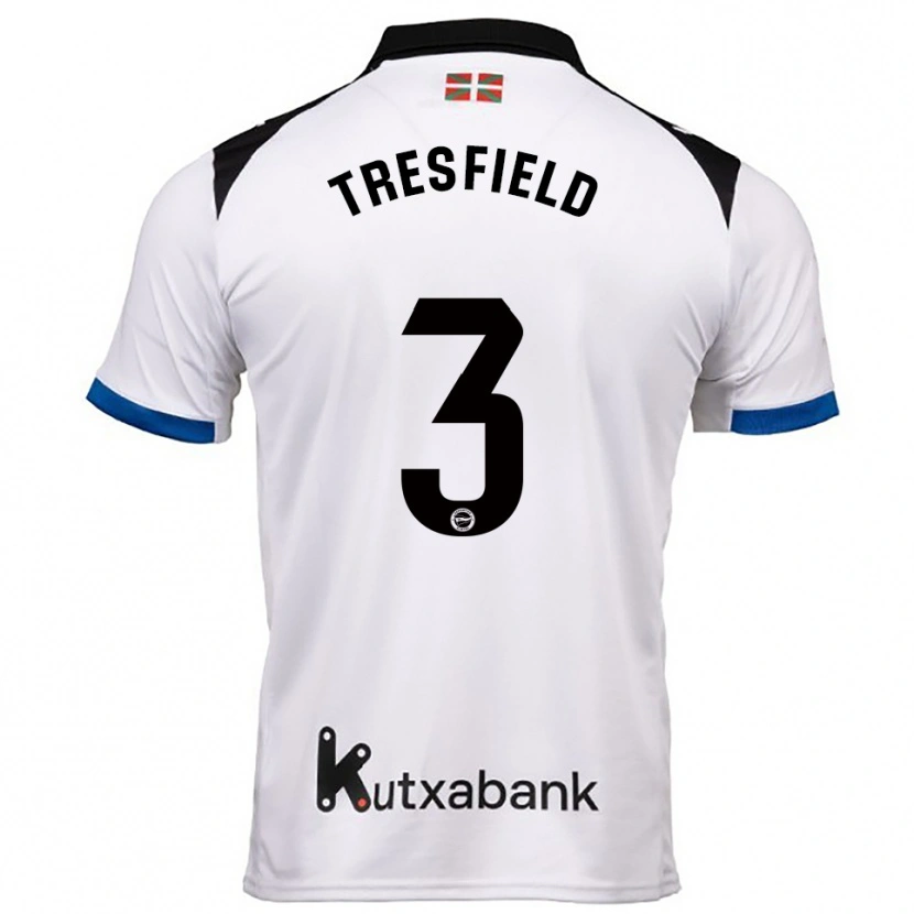 Danxen Bambino Maglia Laurène Tresfield #3 Bianco Blu Kit Gara Away 2025/26 Maglietta