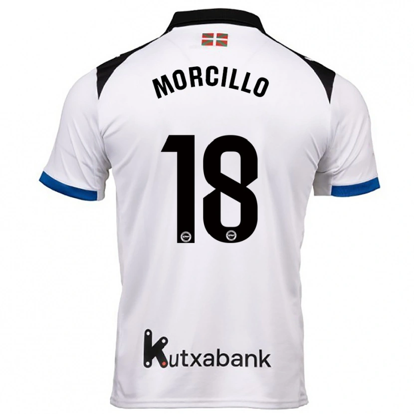 Danxen Bambino Maglia Diego Morcillo #18 Bianco Blu Kit Gara Away 2025/26 Maglietta