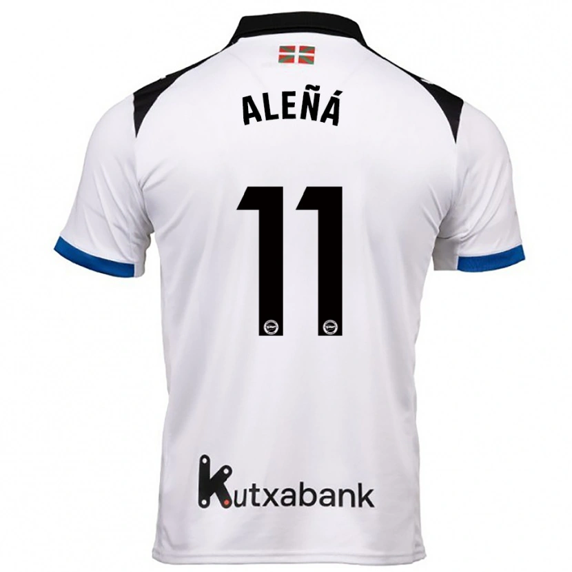 Danxen Bambino Maglia Carles Aleñá #11 Bianco Blu Kit Gara Away 2025/26 Maglietta