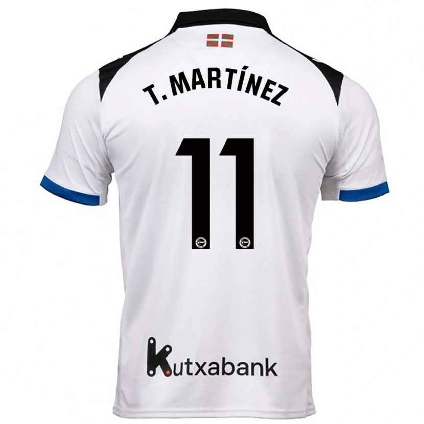 Danxen Bambino Maglia Toni Martínez #11 Bianco Blu Kit Gara Away 2025/26 Maglietta