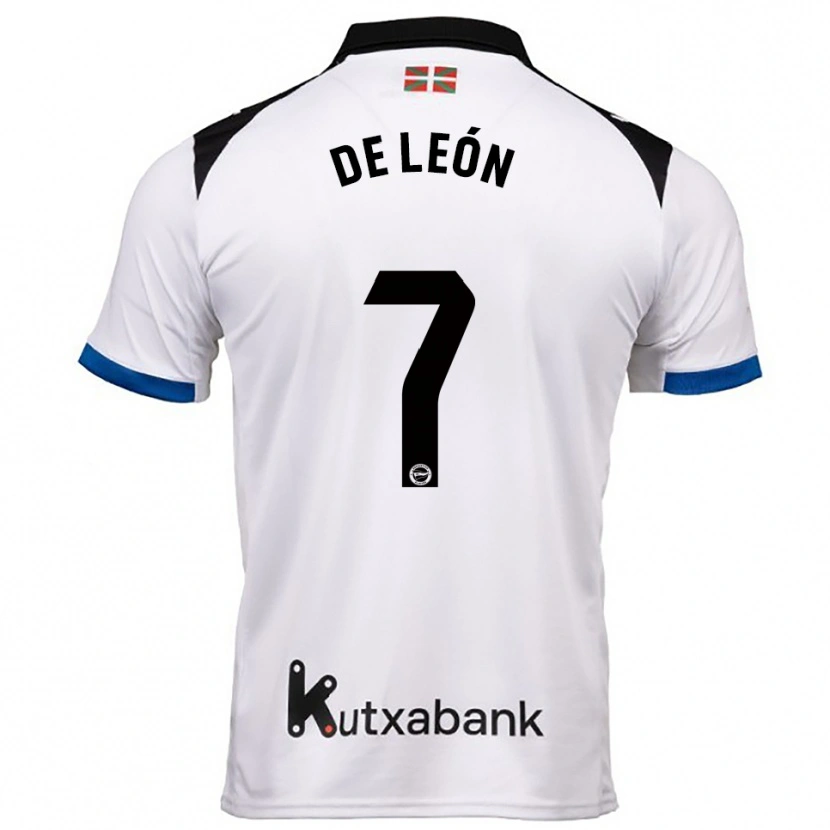 Danxen Bambino Maglia José De León #7 Bianco Blu Kit Gara Away 2025/26 Maglietta