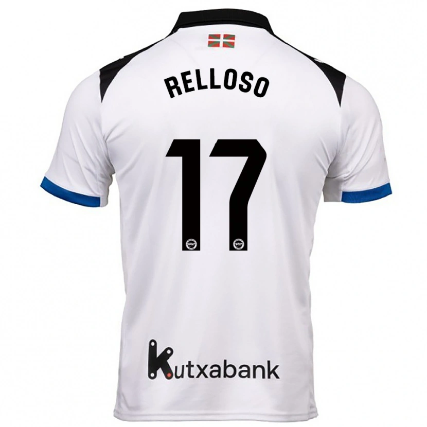 Danxen Bambino Maglia Mikel Relloso #17 Bianco Blu Kit Gara Away 2025/26 Maglietta