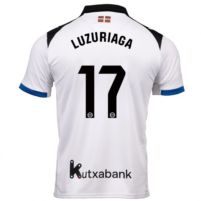 Danxen Bambino Maglia Judith Luzuriaga #17 Bianco Blu Kit Gara Away 2025/26 Maglietta