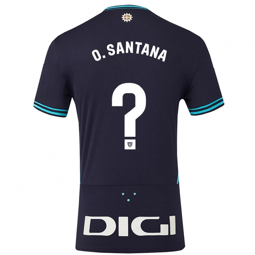 Danxen Bambino Maglia Olatz Santana Amado #0 Blu Scuro Azzurro Kit Gara Away 2025/26 Maglietta